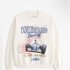 WHITE Williams Racing Graphic Crew Sweatshirt!
